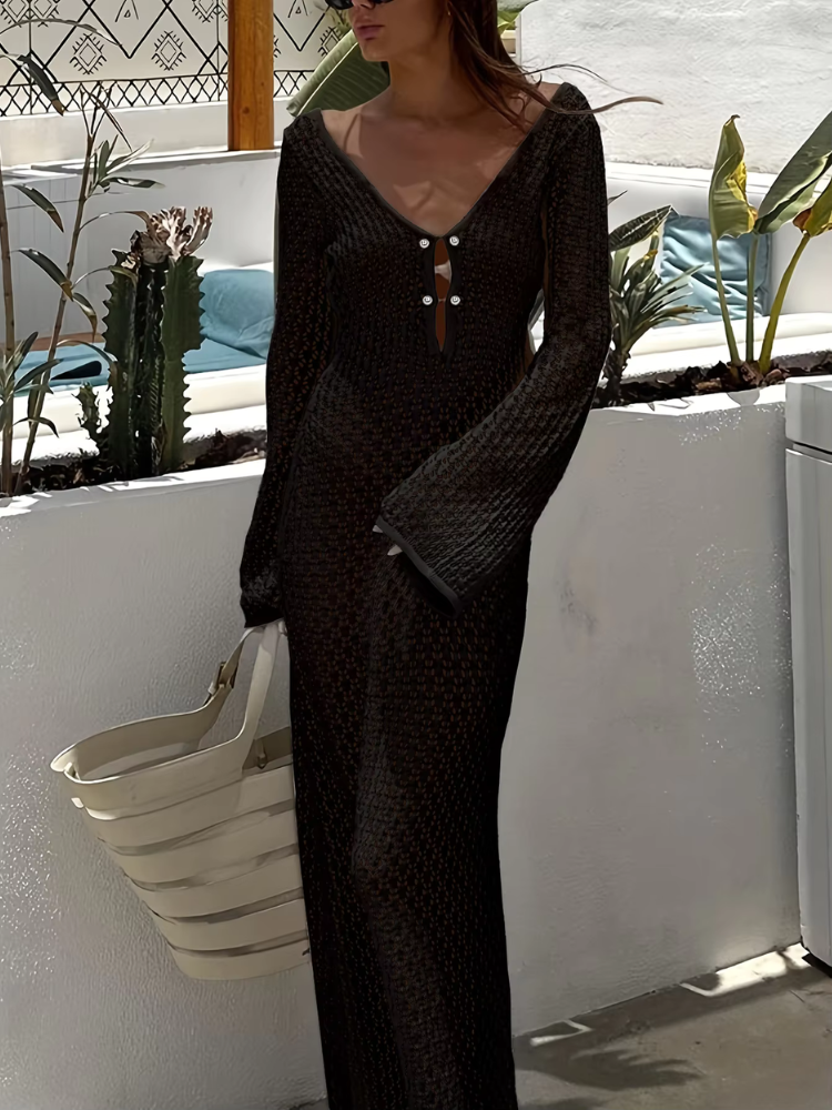 Serene Weave Bell Sleeve Dress