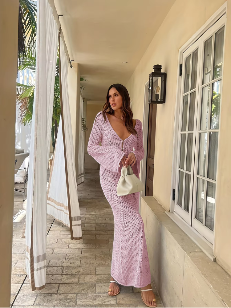 Serene Weave Bell Sleeve Dress