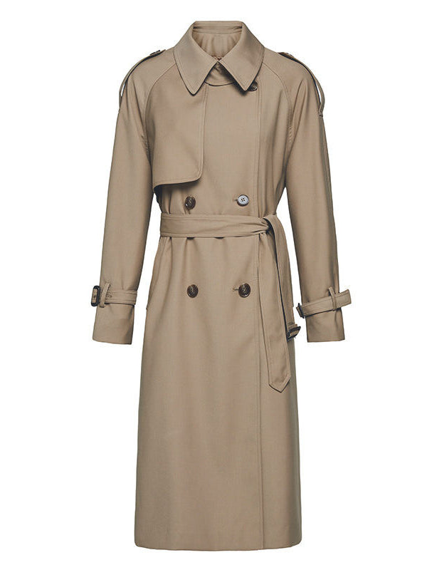 Trenchcoat Damen lang klassisch - Übergangsmantel mit Gürtel
