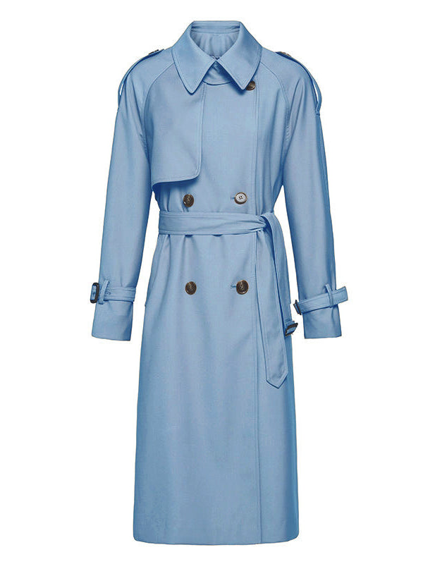 Trenchcoat Damen lang klassisch - Übergangsmantel mit Gürtel