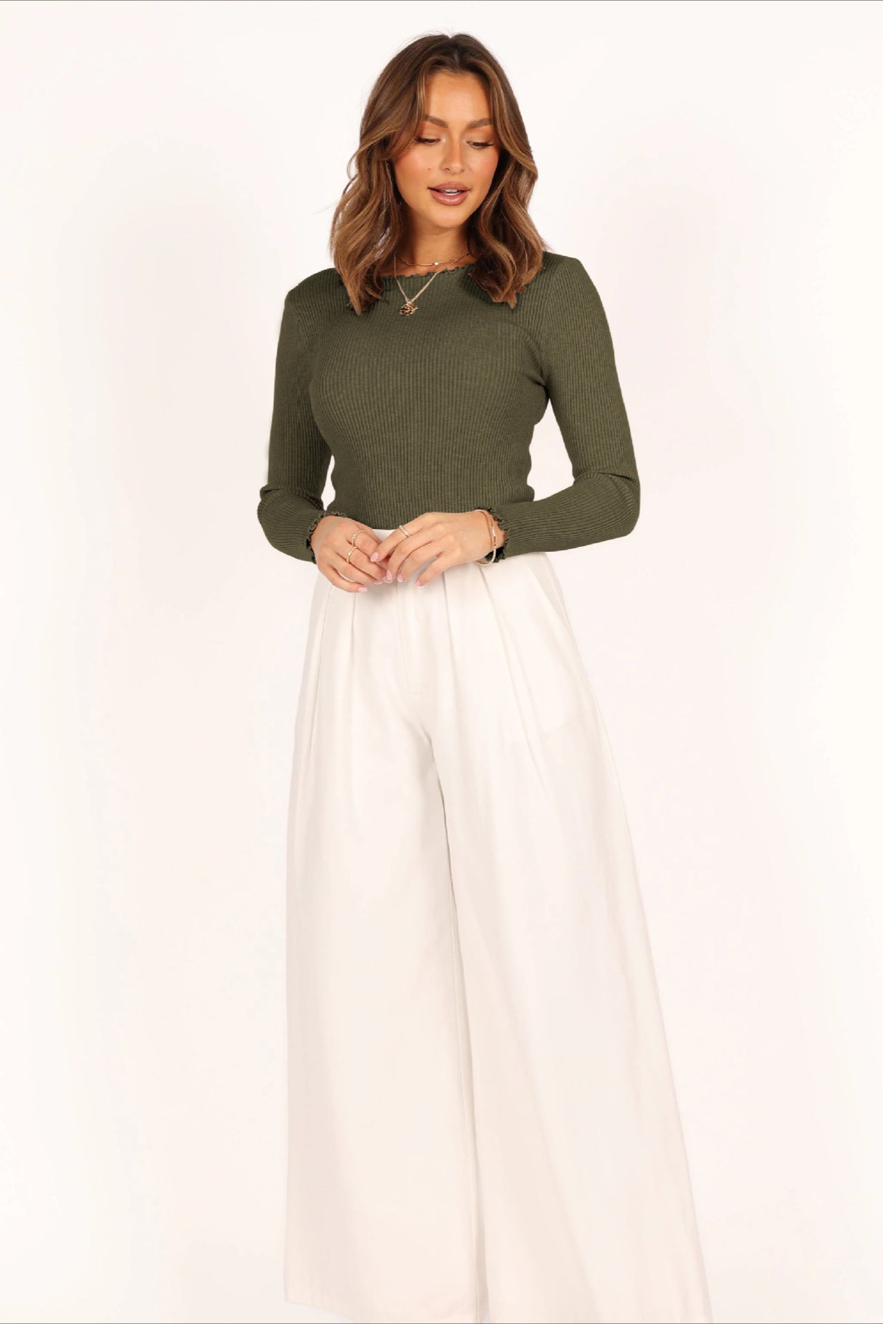 Ribbed Long-Sleeve Sweater Elegant Occasions