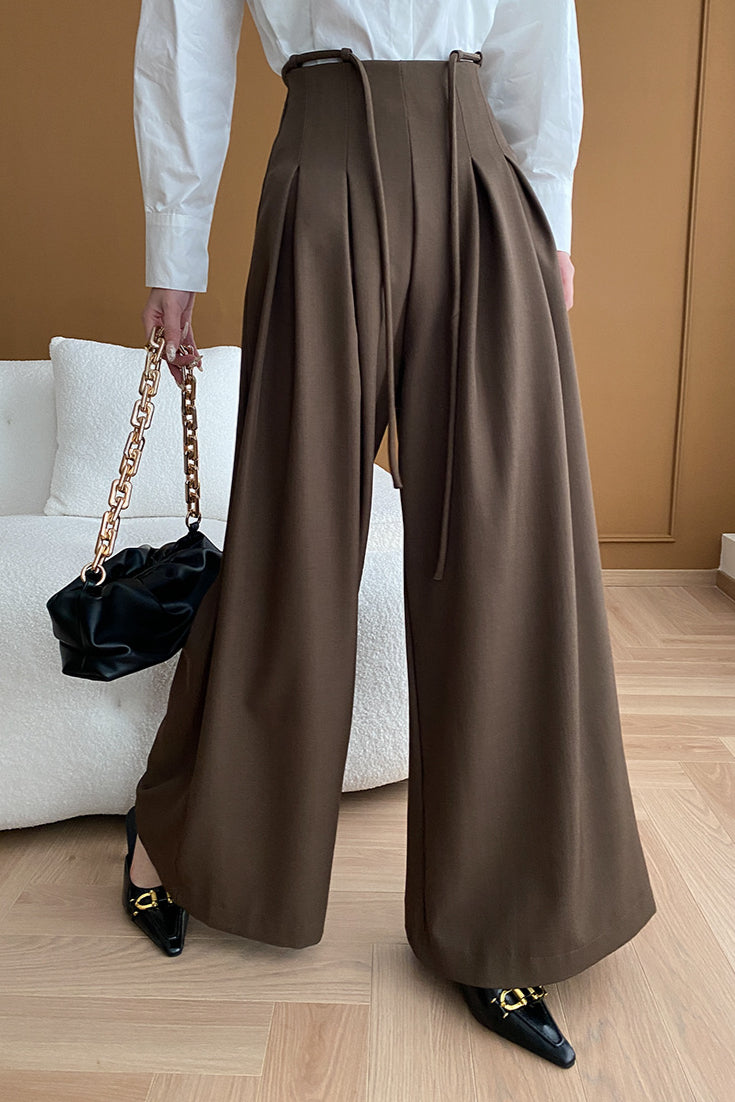 Luxurious High-Waisted Wide-Leg Pants