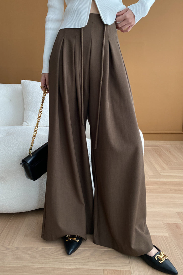 Luxurious High-Waisted Wide-Leg Pants