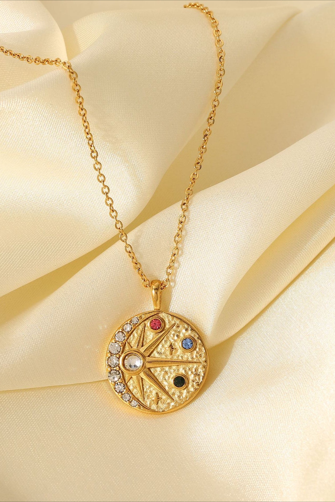 Elegant Gold Sun Pendant Necklace