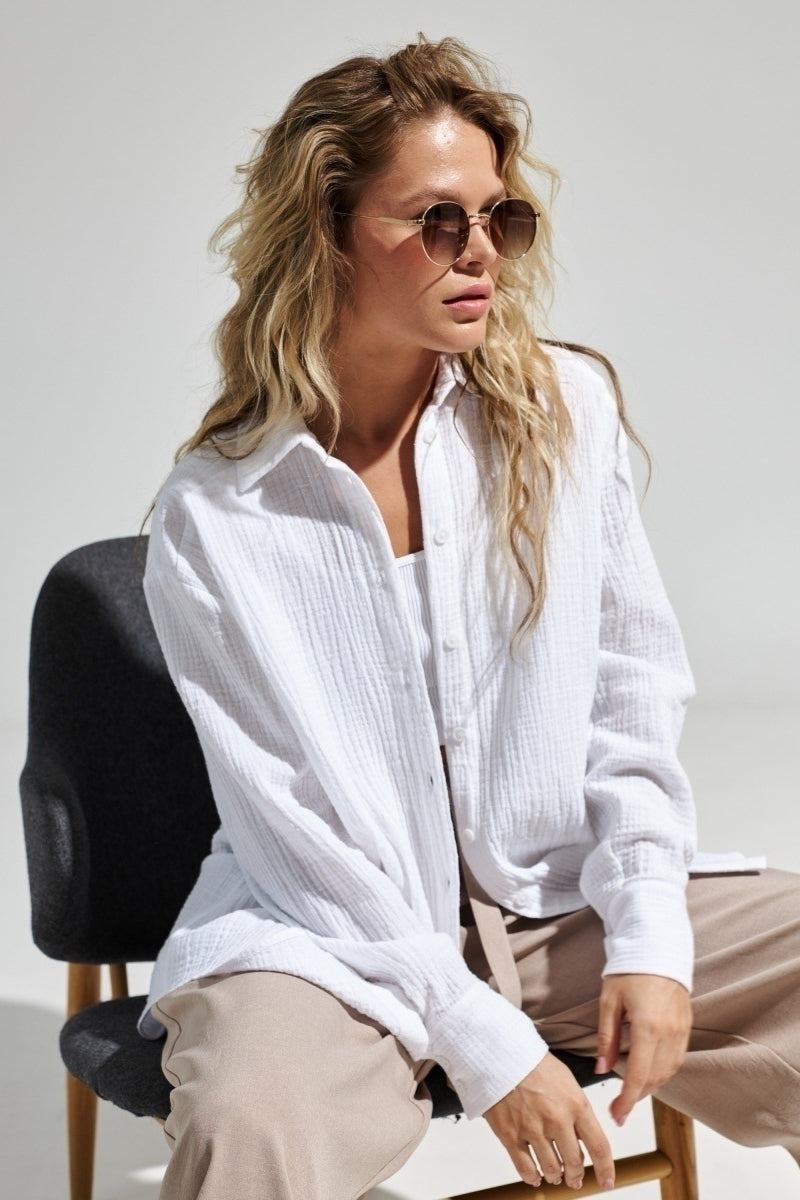 Radiant Frame Button-Up Oversized Shirt