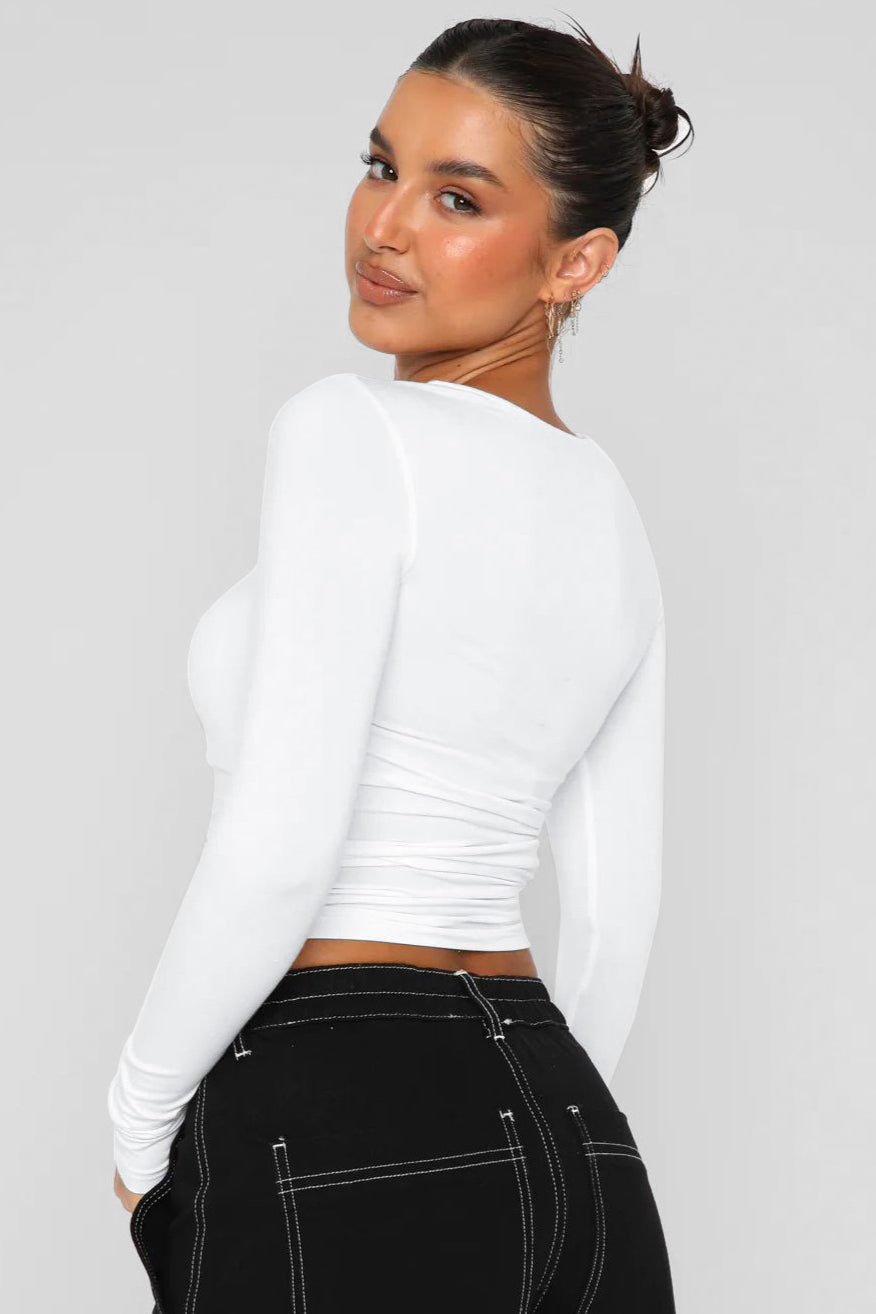 Women's Long Sleeve Crop Top Sweater