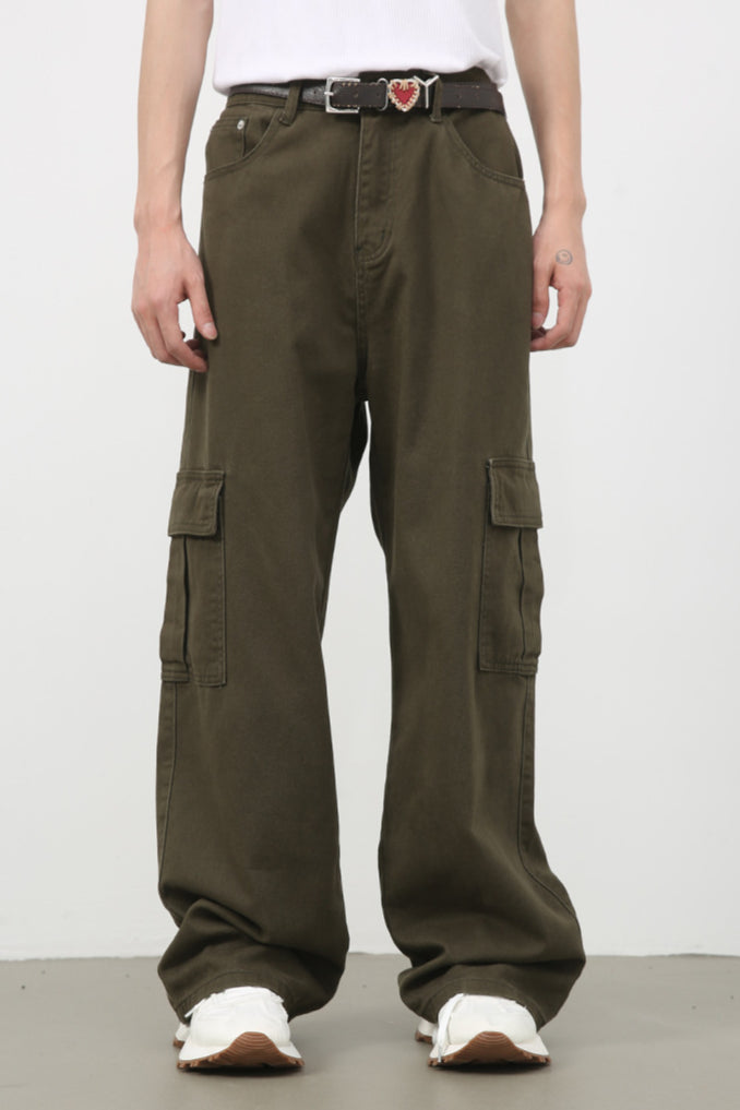 Trendy Wide-Leg Casual Cargo Pants