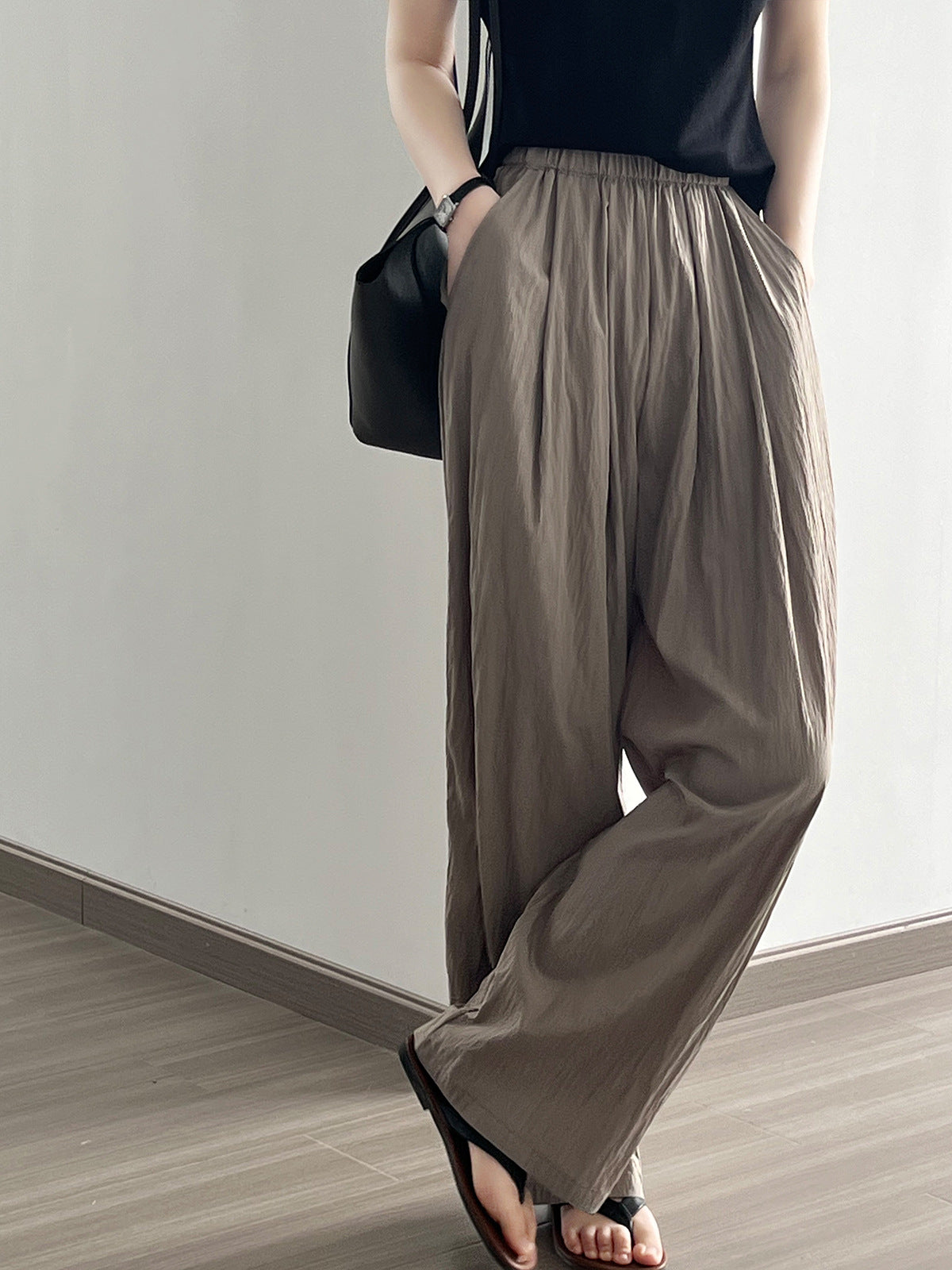 Coffee Lazy Loose Wide Leg Pants