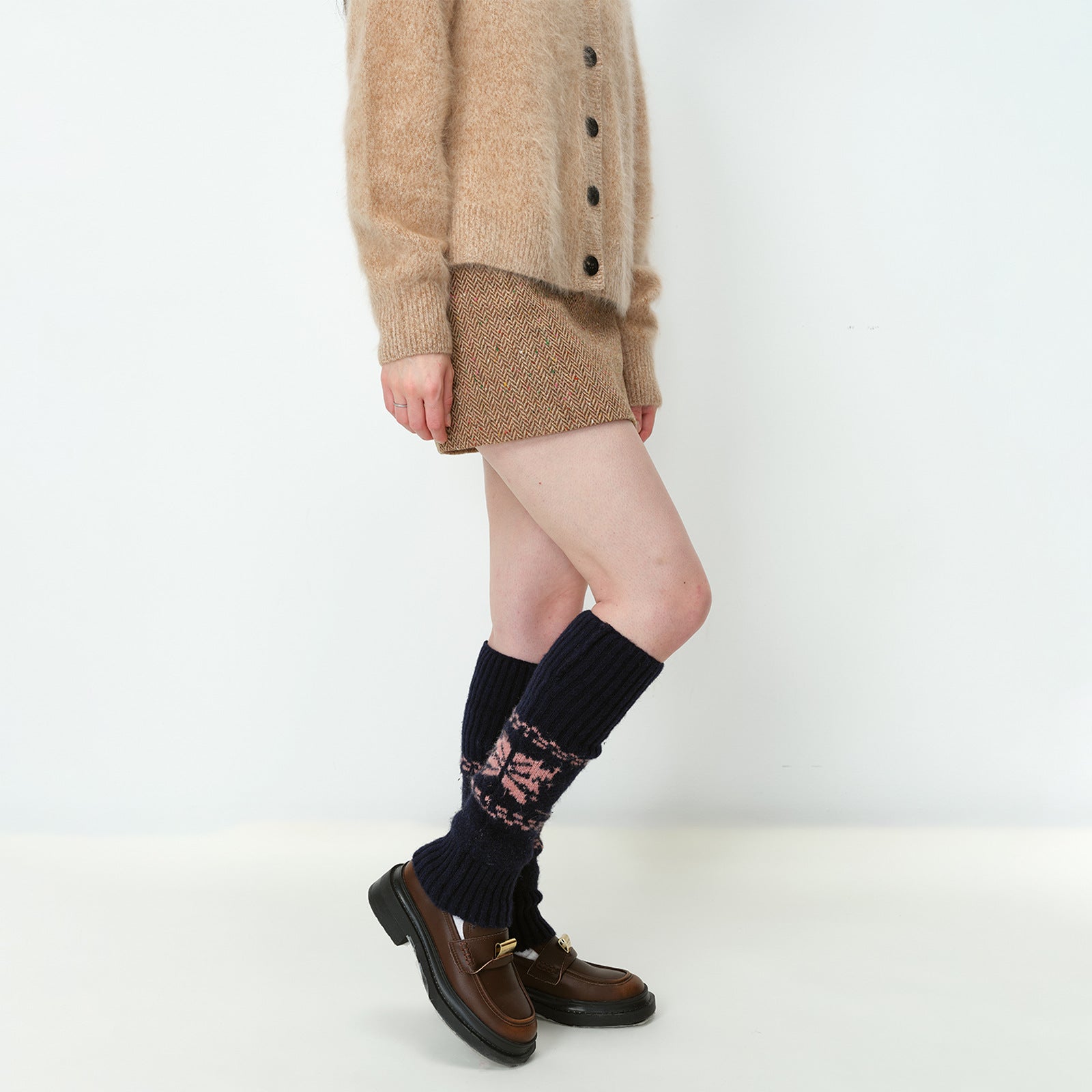 Cute Knitted Design Below Knee Wool Socks