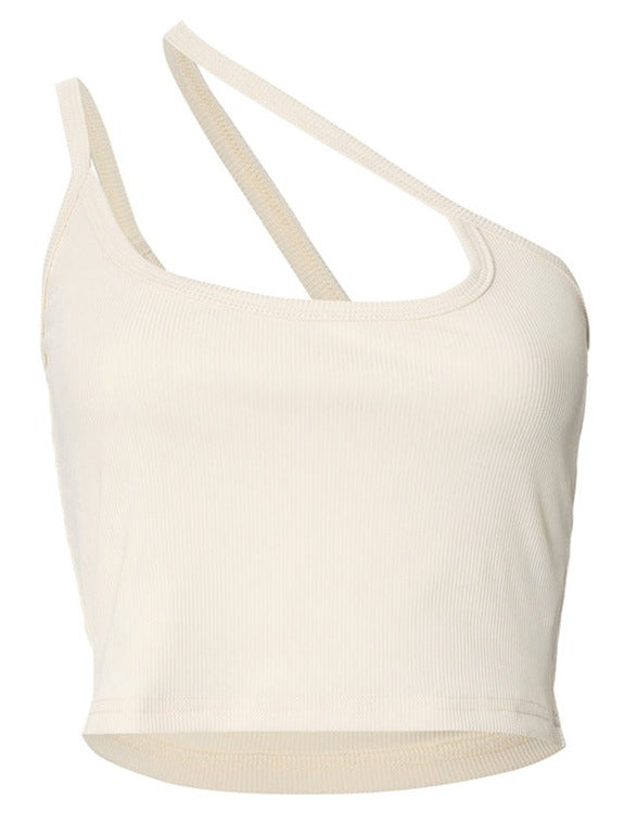 Asymmetric One Shoulder Crop Top