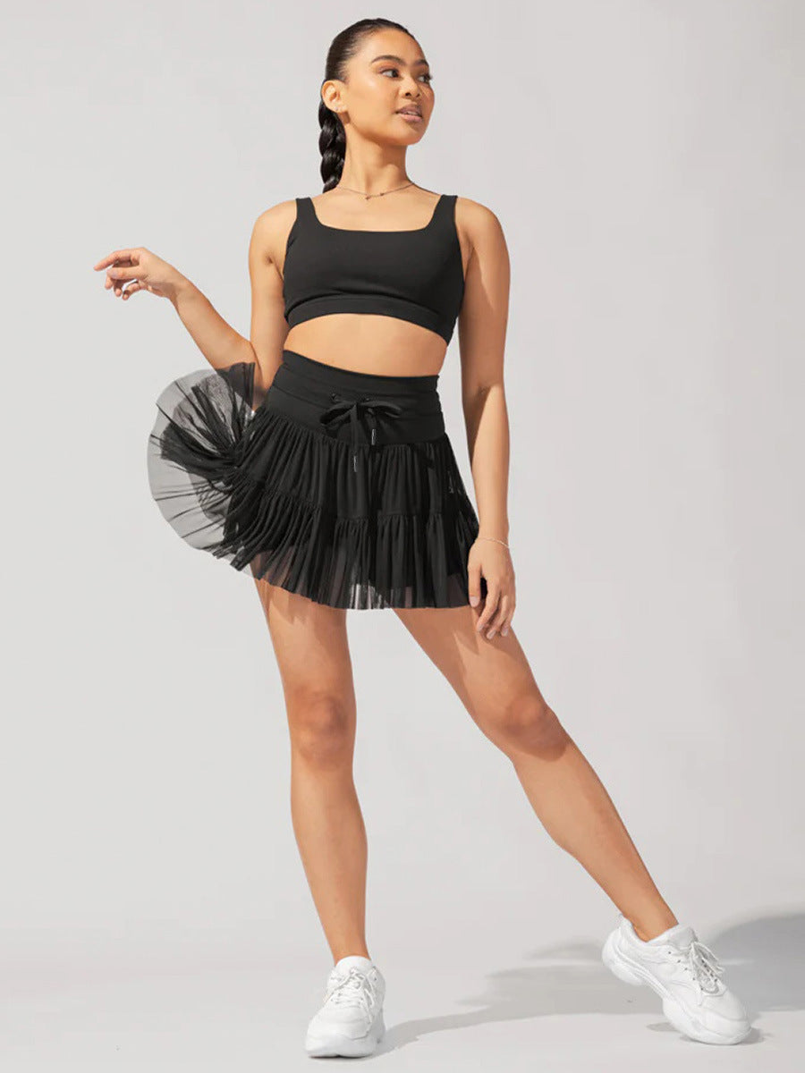 Black High Waist Active Skirt