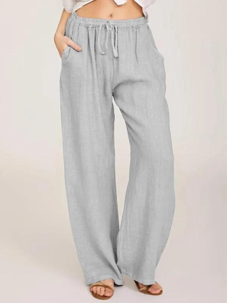 Casual Cotton Linen Loose Drawstring Trouser