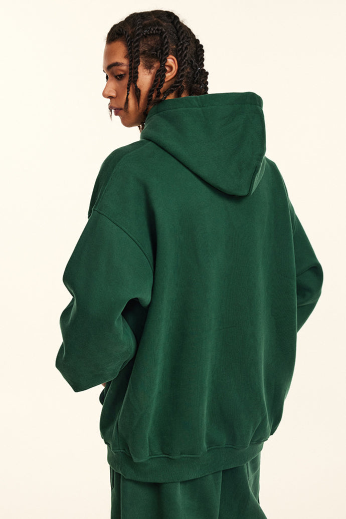 Relaxed Urban Style Solid Color Hoodie