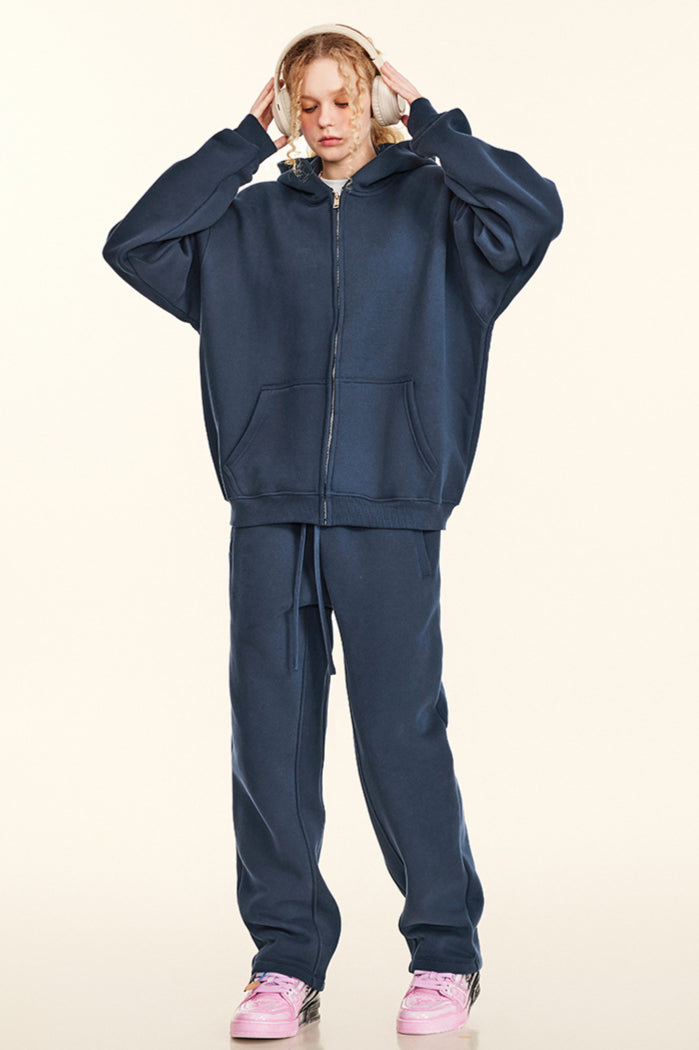 Casual Cozy Hooded Sweatshirt and Sweatpants Set