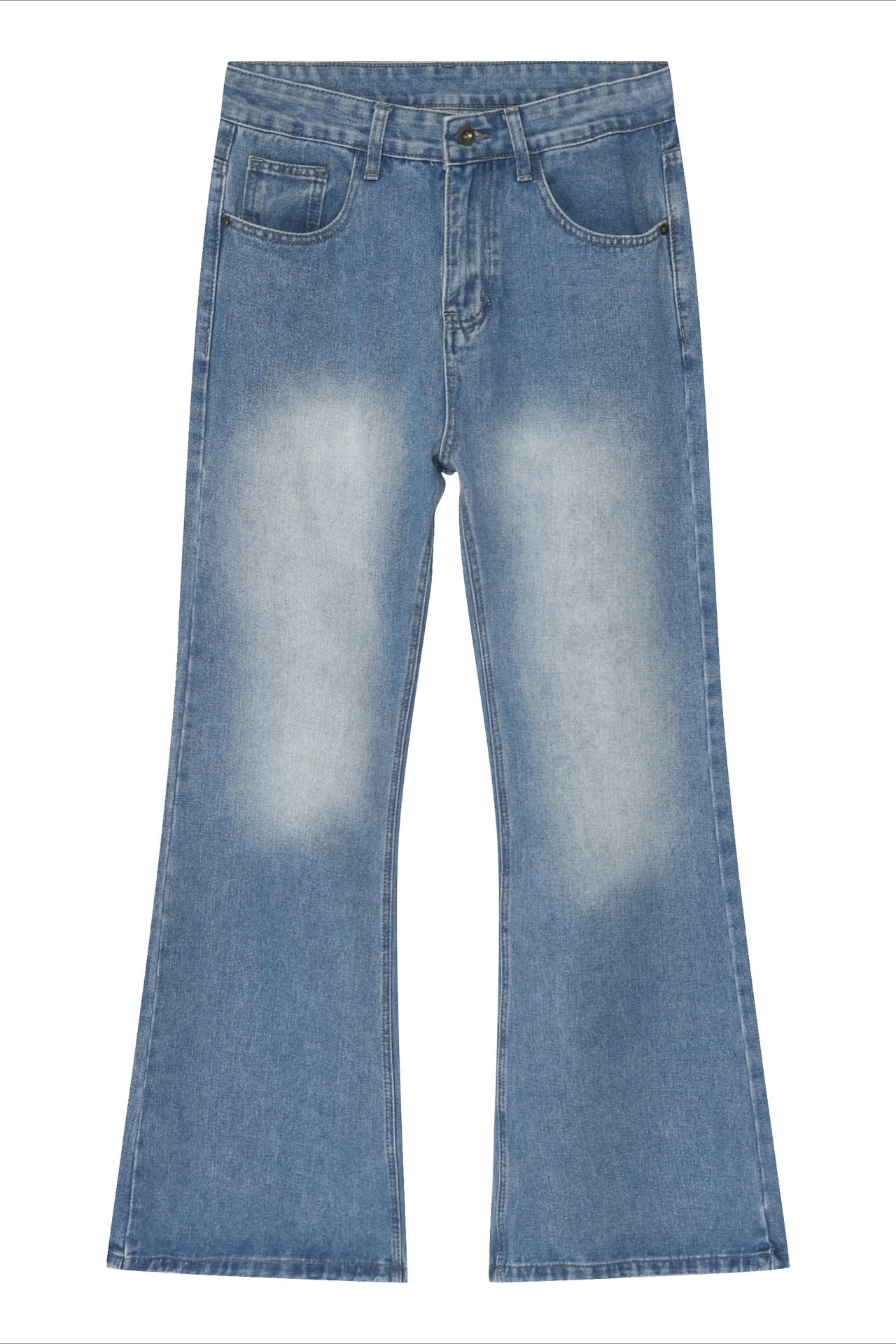 Faded Dark Washed Wide-Leg Jeans