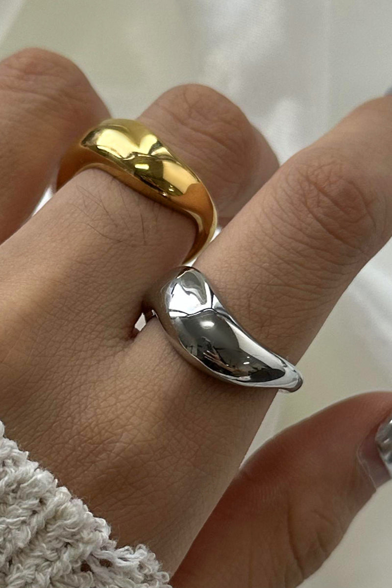 Elegant and Classic Gold/Silver Band Ring